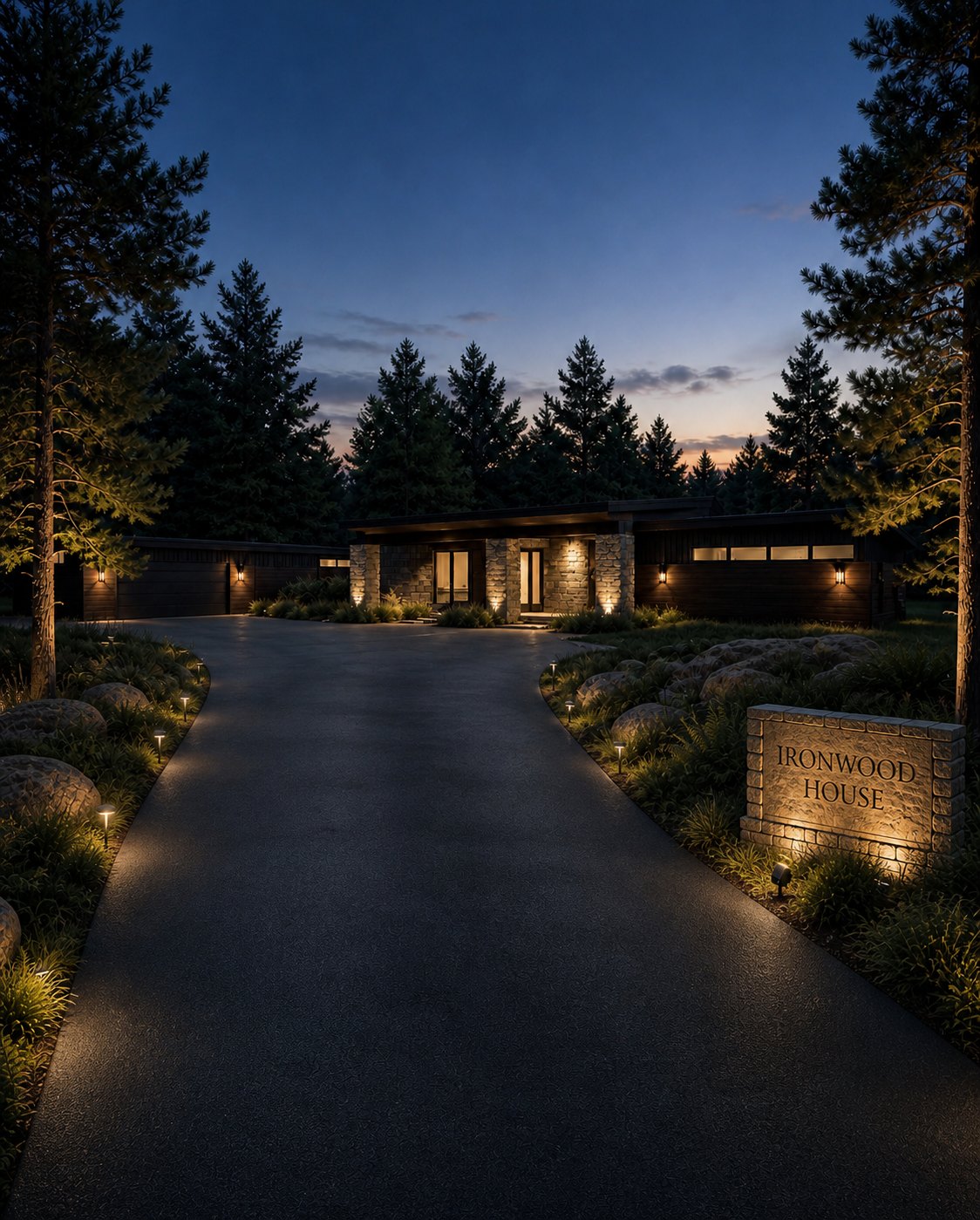 Heated north patio and expansive south patio with outdoor kitchen and fire pit